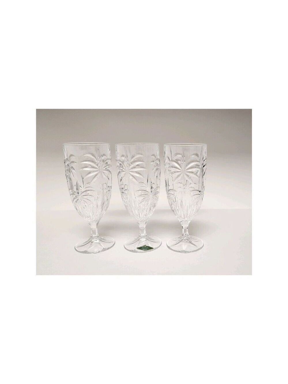 Godinger Shannon Set Of 3 Dublin 14 oz Crystal Footed Water/ Iced Tea Goblets